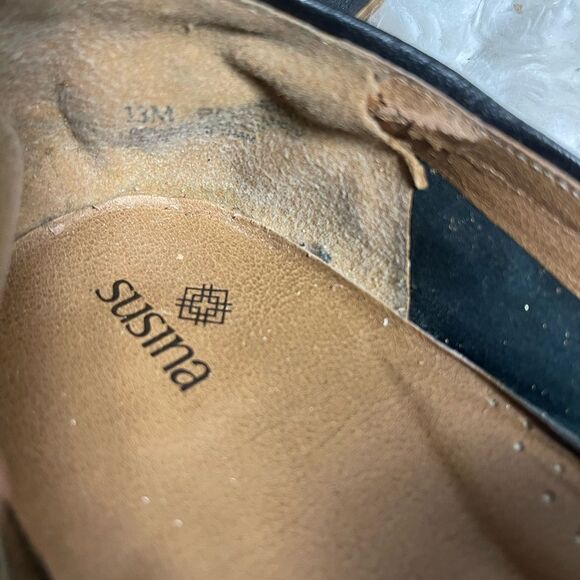 Susina soft Black Leather slip on Loafers shoes almond toe size 13M - Picture 8 of 8